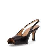 Sandalo in ecopelle con tacco nero | Boscaini Scarpe