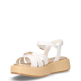 Sandalo con platform in ecopelle bianco | Boscaini Scarpe