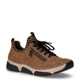 Sneaker in ecopelle con zip laterale marrone leopardato | Boscaini Scarpe