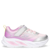 S Lights Cosmic Glow sneaker in tessuto ed ecopelle con luci bambina rosa argento | Boscaini Scarpe