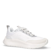 Sneakers in tessuto e pelle bianco argento | Boscaini Scarpe