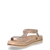Sandalo in ecopelle con strass platino | Boscaini Scarpe