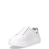 Sneaker in ecopelle con zip bianco oro | Boscaini Scarpe