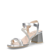 Sandalo in pelle con tacco argento | Boscaini Scarpe