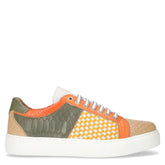 Sneaker in pelle arancione verde beige | Boscaini Scarpe