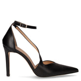 Decollete con tacco a punta in ecopelle nero | Boscaini Scarpe