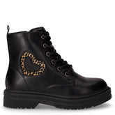 Anfibio in ecopelle con cuore bambina nero | Boscaini Scarpe