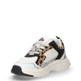 Sneaker in ecopelle e tessuto bambina bianco leopardato | Boscaini Scarpe