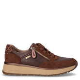 Sneaker in tessuto ed ecopelle marrone mocca | Boscaini Scarpe