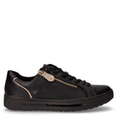 Sneaker in ecopelle con zip nero | Boscaini Scarpe