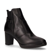 Tronchetto in pelle con elastico laterale nero | Boscaini Scarpe