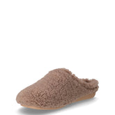 Gles ciabatta in tessuto effetto teddy taupe | Boscaini Scarpe