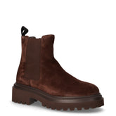 Stivaletto in pelle scamosciata e tessuto cacao | Boscaini Scarpe