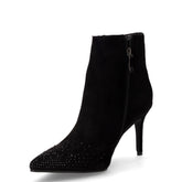 Tronchetto a punta in tessuto con strass nero | Boscaini Scarpe