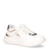 Sneaker in ecopelle e tessuto bianco oro marrone - Sneakers Donna | Boscaini Scarpe