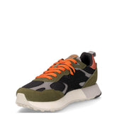 Jaki Outdoor sneaker in pelle e tessuto militare scuro | Boscaini Scarpe