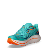 Clifton 10 Big Kids scarpa da running in tessuto azzurro arancio | Boscaini Scarpe