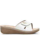Ciabatta con zeppa bianco | Boscaini Scarpe
