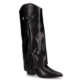 Stivale camperos in ecopelle con tacco e risvolto nero - LAURA BIAGIOTTI | Boscaini Scarpe