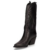 Stivale camperos con tacco in pelle nero | Boscaini Scarpe