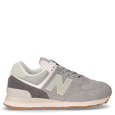 574 sneaker in pelle e tessuto grigio | Boscaini Scarpe