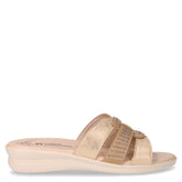 Ciabatta in ecopelle con strass platino | Boscaini Scarpe