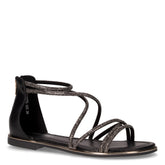 Sandalo in ecopelle con strass nero - Summer Days Donna | Boscaini Scarpe