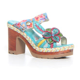 Jacao ciabatta con tacco turquoise - Mid Season Ciabatte Donna | Boscaini Scarpe