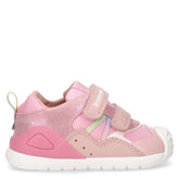 Sneakers in pelle e tessuto con strappi bambina rosa | Boscaini Scarpe