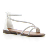 Sandalo con strass e zip bianco strass - Summer Days Sandali Donna | Boscaini Scarpe