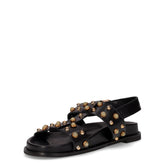 Sandalo con borchie crystal black | Boscaini Scarpe