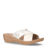 Ciabatta in ecopelle con zeppa bianco | Boscaini Scarpe