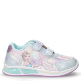 Sneaker in ecopelle e tessuto con luci bambina blu | Boscaini Scarpe