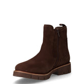 Stivaletto in pelle scamosciatacon zip cacao | Boscaini Scarpe