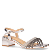 Sandalo in ecopelle con strass e tacco argento - TOO LIKE | Boscaini Scarpe