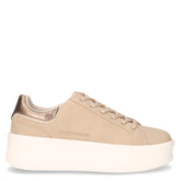 Sneaker in ecopelle con platform beige | Boscaini Scarpe