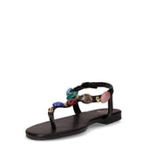Sandalo infradito in ecopelle nero | Boscaini Scarpe
