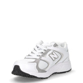 408 sneaker in tessuto ed ecopelle bambina bianco argento | Boscaini Scarpe