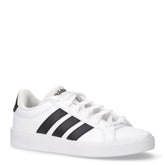 GRAND COURT 3.0 J sneakers in ecopelle e tessuto con tre strisce laterali bianco nero | Boscaini Scarpe