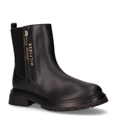 Stivaletto in ecopelle con elastico laterale e zip bambina nero | Boscaini Scarpe
