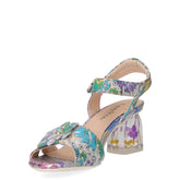 Framboiseo sandalo con tacco in pelle indigo | Boscaini Scarpe