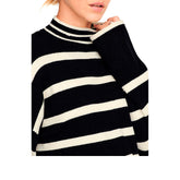 IBI HIGHNECK PULLOVER black white - Maglieria Donna | Boscaini Scarpe