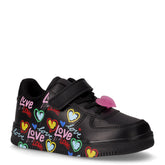 Sneaker in ecopelle con stampe bambina nero | Boscaini Scarpe