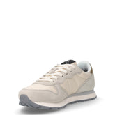 Ally Gold Silver sneaker in tessuto e pelle ragazza bianco panna | Boscaini Scarpe