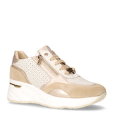 Sneaker con zeppa in pelle bianco beige | Boscaini Scarpe