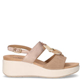 Sandalo in pelle con zeppa biscotto - Sandali Con Tacco Donna | Boscaini Scarpe