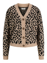 Cardigan in maglia leopardato in maglia beige nero | Boscaini Scarpe