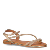 Sandalo in ecopelle e tessuto con strass oro - TOO LIKE | Boscaini Scarpe