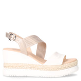 Sandalo in pelle con zeppa bianco - Sandali Con Tacco Donna | Boscaini Scarpe