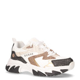 Sneaker in ecopelle e tessuto bianco beige marrone - GUESS DONNA | Boscaini Scarpe